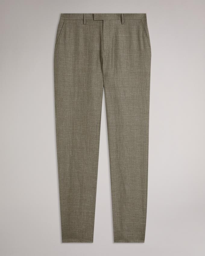 Pantalon Ted Baker Slim Fit Linen And Wool Vert Foncé Homme | YHF-28912808